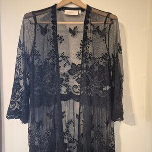 La Bellum Hillary Scott M Black Lace Kimono Whimsigoth Dark Coquette Romantic